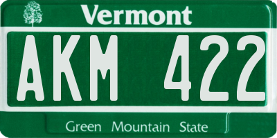 VT license plate AKM422