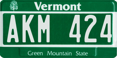 VT license plate AKM424