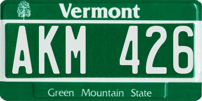 VT license plate AKM426