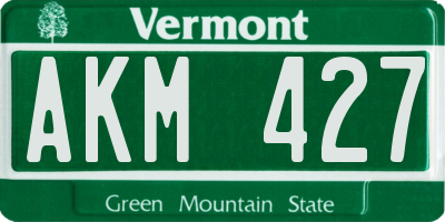 VT license plate AKM427