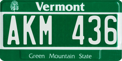VT license plate AKM436