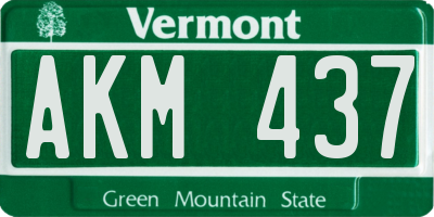 VT license plate AKM437