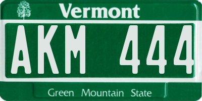 VT license plate AKM444
