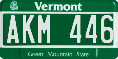 VT license plate AKM446