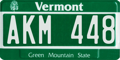 VT license plate AKM448