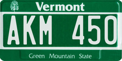 VT license plate AKM450