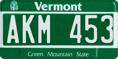 VT license plate AKM453