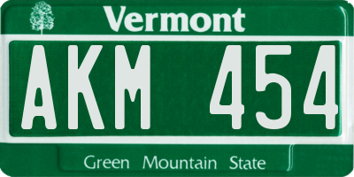 VT license plate AKM454