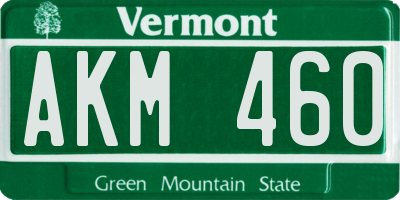 VT license plate AKM460