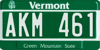VT license plate AKM461