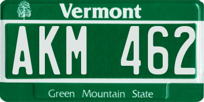VT license plate AKM462