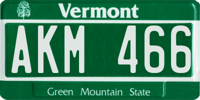 VT license plate AKM466