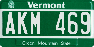 VT license plate AKM469