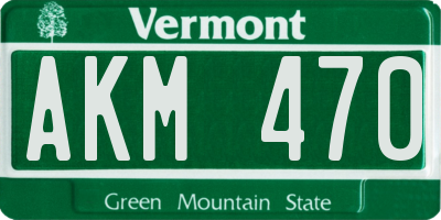 VT license plate AKM470