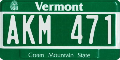 VT license plate AKM471