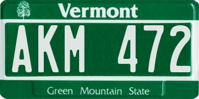 VT license plate AKM472
