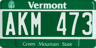 VT license plate AKM473