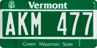 VT license plate AKM477