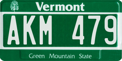VT license plate AKM479