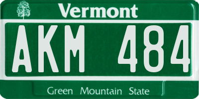 VT license plate AKM484
