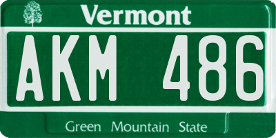 VT license plate AKM486