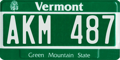 VT license plate AKM487