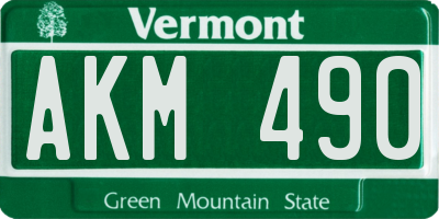 VT license plate AKM490