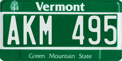 VT license plate AKM495