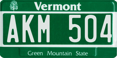 VT license plate AKM504