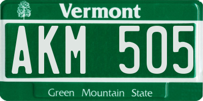 VT license plate AKM505