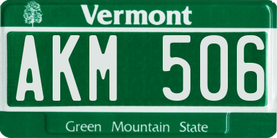 VT license plate AKM506