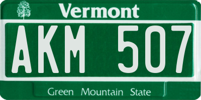 VT license plate AKM507