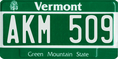 VT license plate AKM509