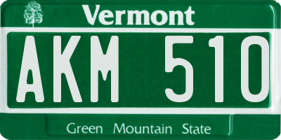VT license plate AKM510