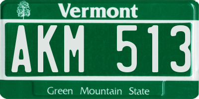 VT license plate AKM513