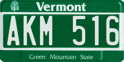 VT license plate AKM516