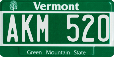 VT license plate AKM520
