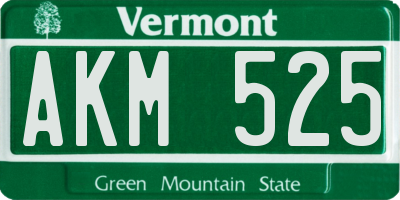 VT license plate AKM525