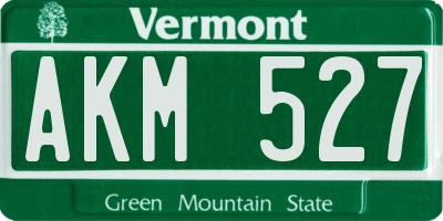 VT license plate AKM527