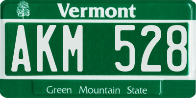 VT license plate AKM528