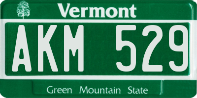 VT license plate AKM529