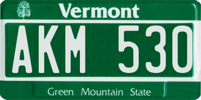 VT license plate AKM530