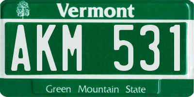 VT license plate AKM531