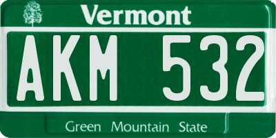 VT license plate AKM532