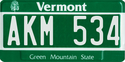 VT license plate AKM534
