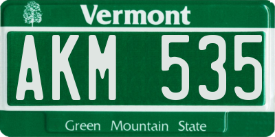 VT license plate AKM535
