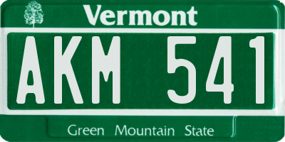VT license plate AKM541