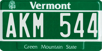 VT license plate AKM544