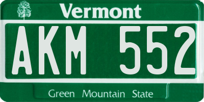 VT license plate AKM552