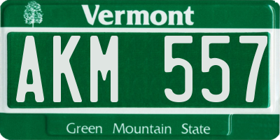 VT license plate AKM557